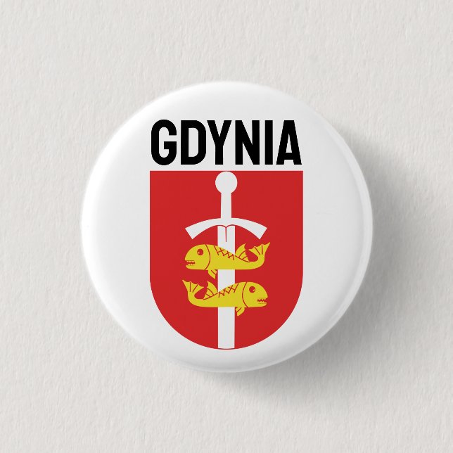 Gdynia coat of arms, Poland Button (Front)