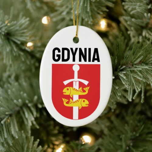 Gdynia coat of arms Poland Ceramic Ornament