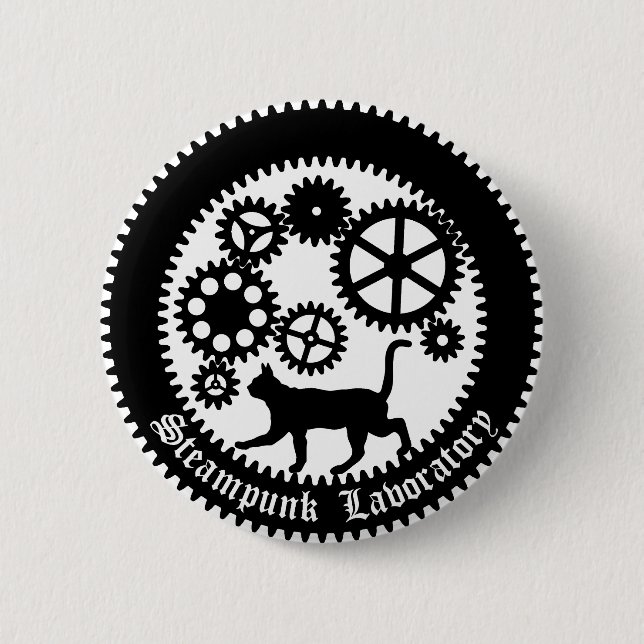 Gear Cat Pinback Button (Front)