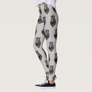 "Gear-Driven Giant: The Steampunk Hippo" Leggings