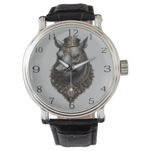 "Gear-Driven Giant: The Steampunk Hippo" Watch