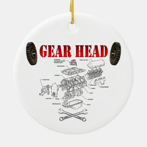 GEAR HEAD CERAMIC ORNAMENT