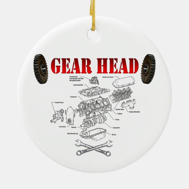 GEAR HEAD CERAMIC ORNAMENT (Back)