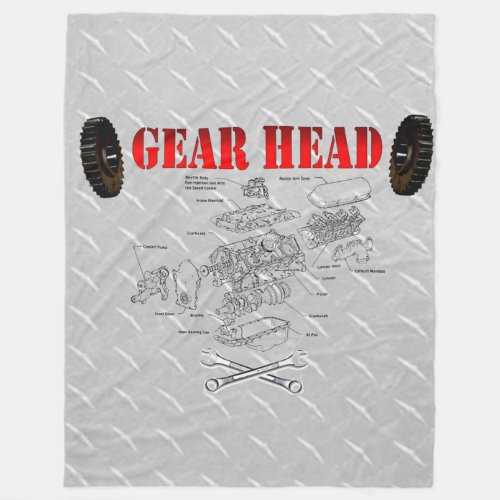 GEAR HEAD FLEECE BLANKET
