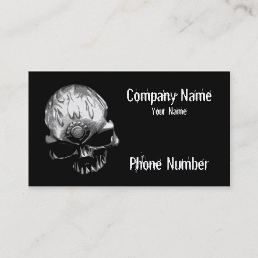 Customizable Gear Head Skull Business Card