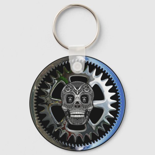 Gear Rider Skull Keychain