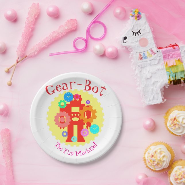 Gear Robot Paper Plates (Party)