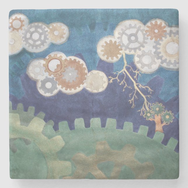 Gear Storm Stone Coaster (Front)