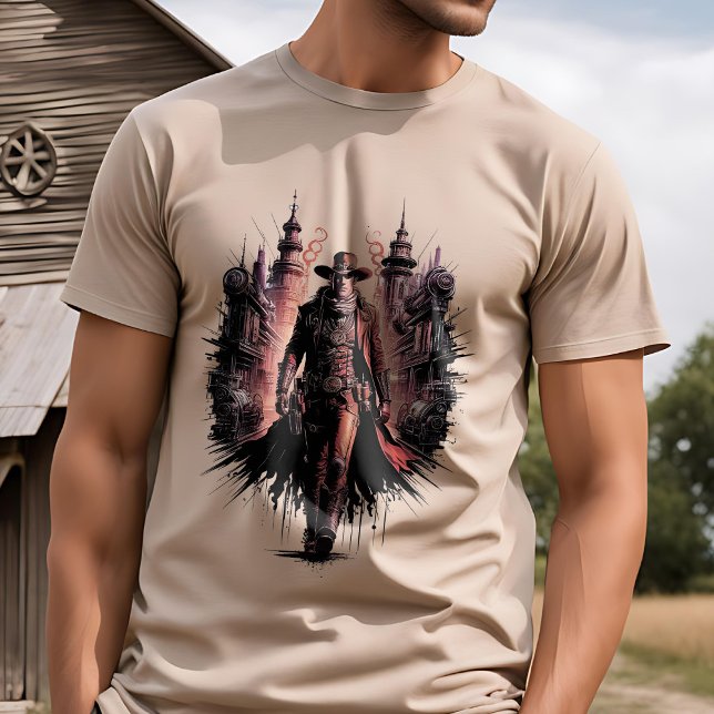Gear Up for the Frontier - Steampunk Cowboy T-Shirt (Creator Uploaded)