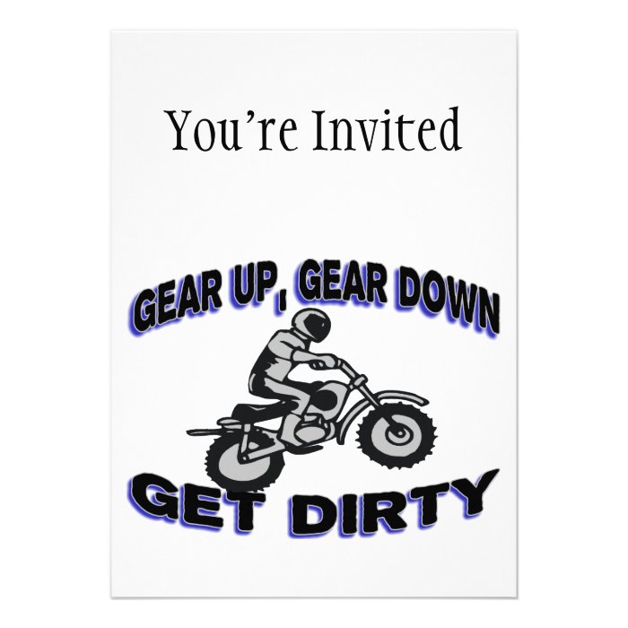 Gear Up Get Dirty Motocross Invitation