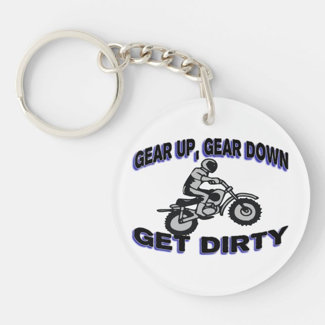 Gear Up Get Dirty Motocross Keychain (Front)