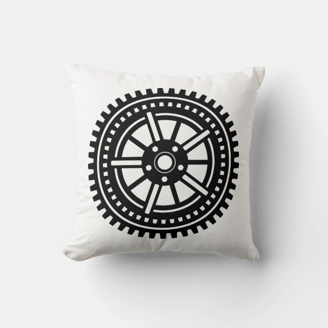 Gear Wheel - Complex 10 Spokes Throw Pillow (Front)