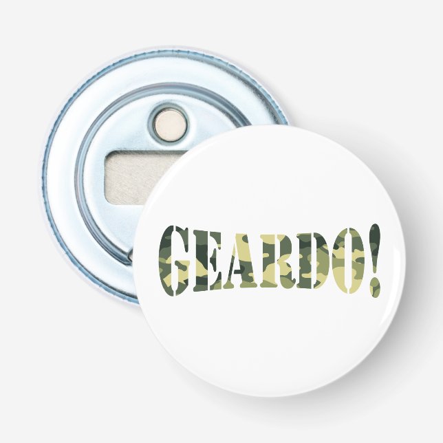 GEARDO! CAMO / CAMOUFLAGE BOTTLE OPENER (Front)