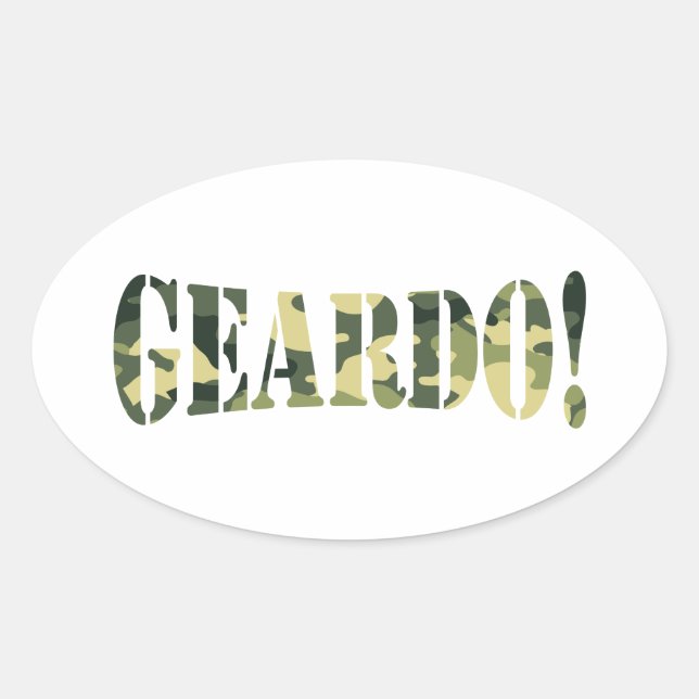 GEARDO! CAMO / CAMOUFLAGE OVAL STICKER (Front)