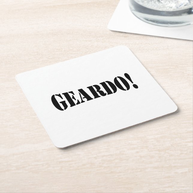GEARDO! SQUARE PAPER COASTER (Angled)