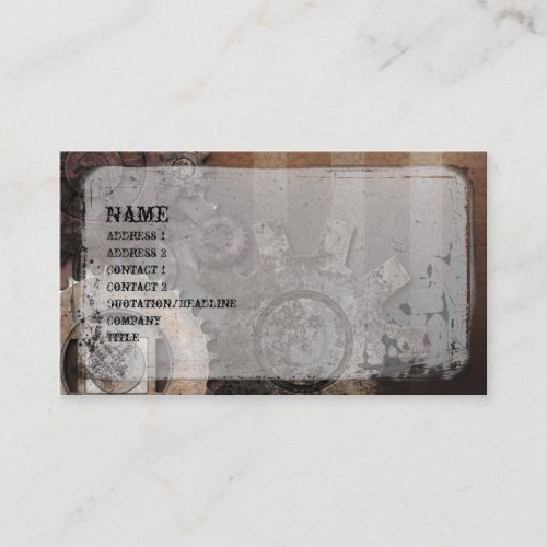 Geared Up Steampunk Grunge Business Card