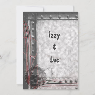 Gearhead Skull Rockabilly Grunge Goth Wedding Invitation