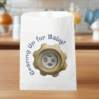Gearing Up for Baby - Robot Baby Shower Favor Bag