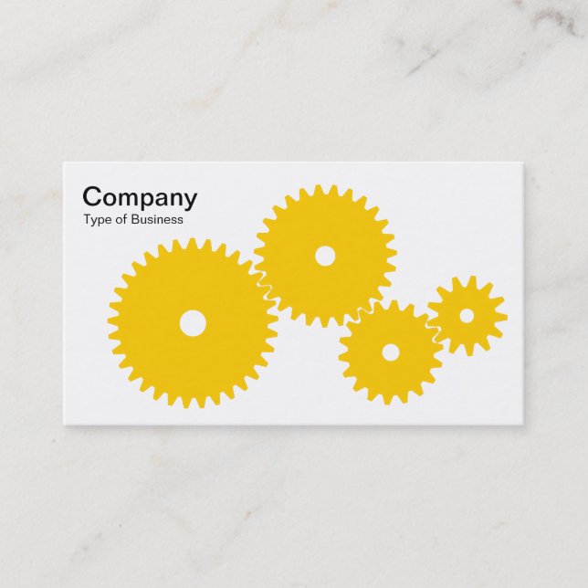 Gears - Amber on White Business Card (Front)