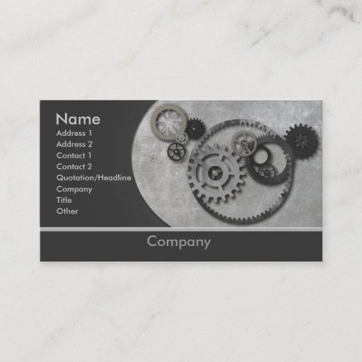 Customizable Gears Business Card