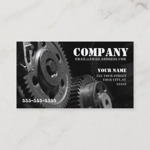 Gears Business Card one_sided