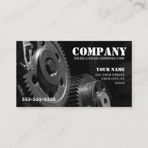Customizable Gears Business Card (one-sided)