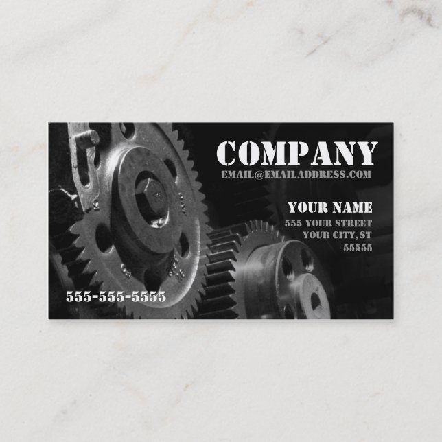 Gears Business Card (one-sided) (Front)