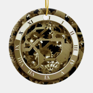 Gears Clock Office Design Digital Art Destiny Ceramic Ornament