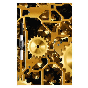 Gears Clock Office Design Digital Art Destiny Dry-Erase Board