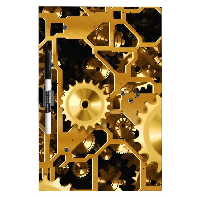 Gears Clock Office Design Digital Art Destiny Dry-Erase Board (Front)