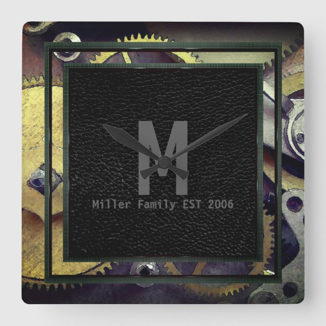 Gears Design Industrial Steampunk Wall Clock (Front)