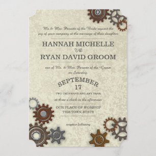 Gears Industrial Art Invitation
