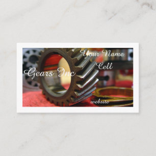 gears machinery metal cogs business card