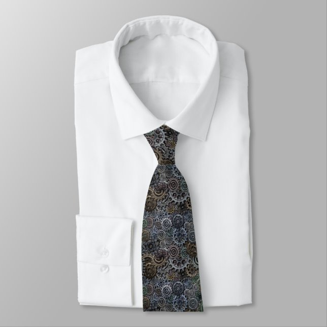 Gears Neck Tie (Tied)