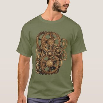 Gears On Your Gear! (sepia) T-shirt by poppycock_cheapskate at Zazzle