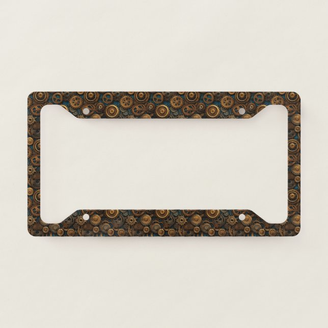 Gears Pattern License Plate Frame (Front)