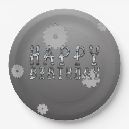 Gears Robot Futuristic Cool Fun Birthday Party Paper Plates