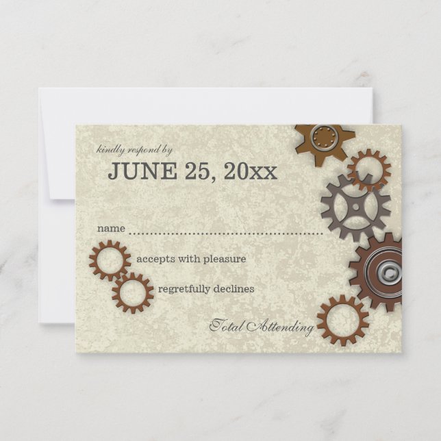 Gears Rustic Industrial Wedding Response (Front)