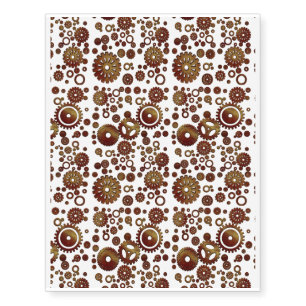 Gears Steam Punk Design Temporary Tattoos