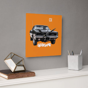 Gearsome  square wall clock