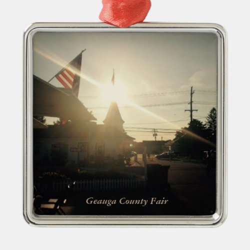 Geauga County Fair Ohio Holiday Card Metal Ornament