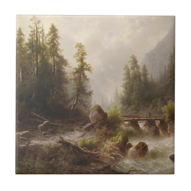 Gebirgsbach – Albert Rieger Ceramic Tile (Front)