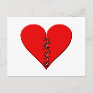 Gebrochenes , geflicktes Herz Postcard