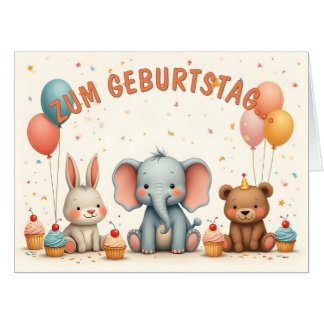Geburtstagsfreude mit tierischen Freunden Card