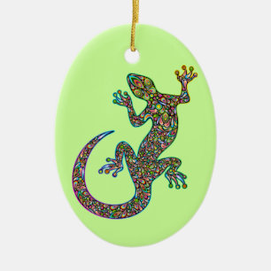 Geck Gecko Psychedelic Design Ornament