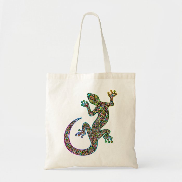 Geck Gecko Psychedelic Design Tote Bag