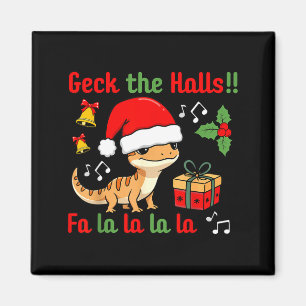 Geck The Halls Leopard Gecko Christmas Pun Pet Own Magnet