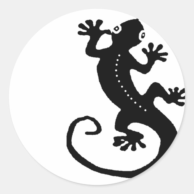 Gecko 1 classic round sticker (Front)
