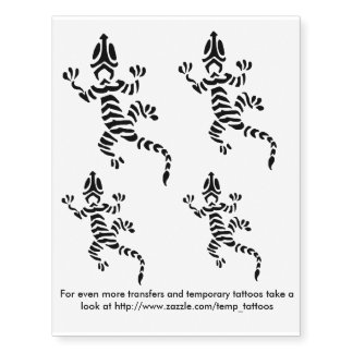 Gecko design transfers and temporary tattoos
