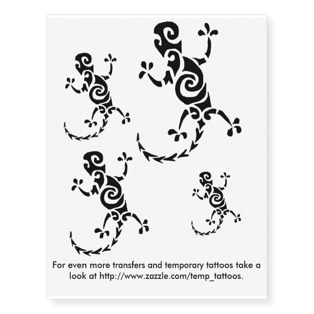 gecko design transfers and temporary tattoos (Front)